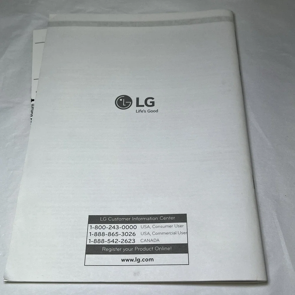 Used Owner's Manual for LG Top‎ Freezer Refrigerator LTCS20220 GT66BP LTNS LTWS